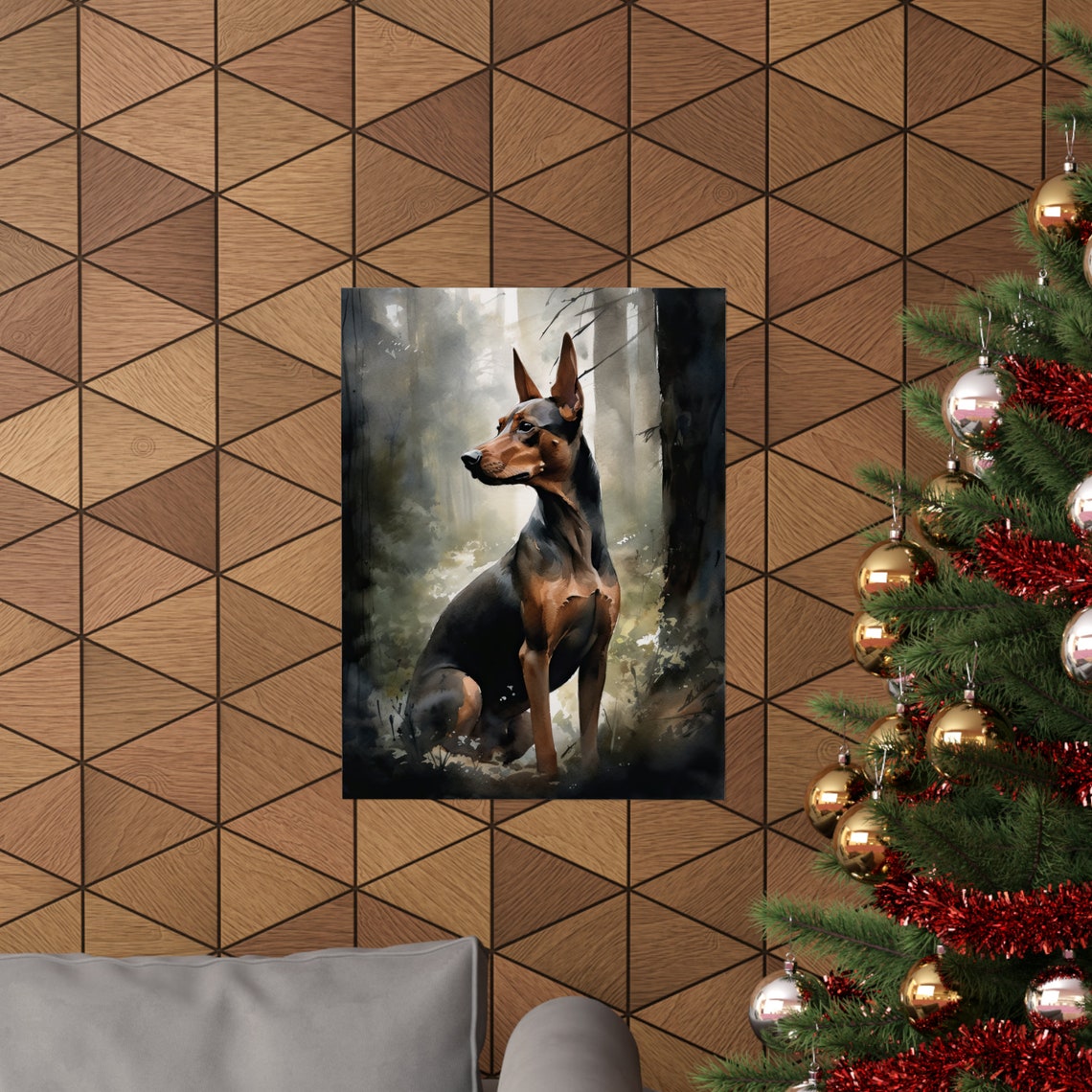 German Pinscher Dog Art Print Dog Wall Art Animal Art Print Animal Art Poster Dog Lover Gift Colorful Animal Wall Art Cool Dog Art - Image 3