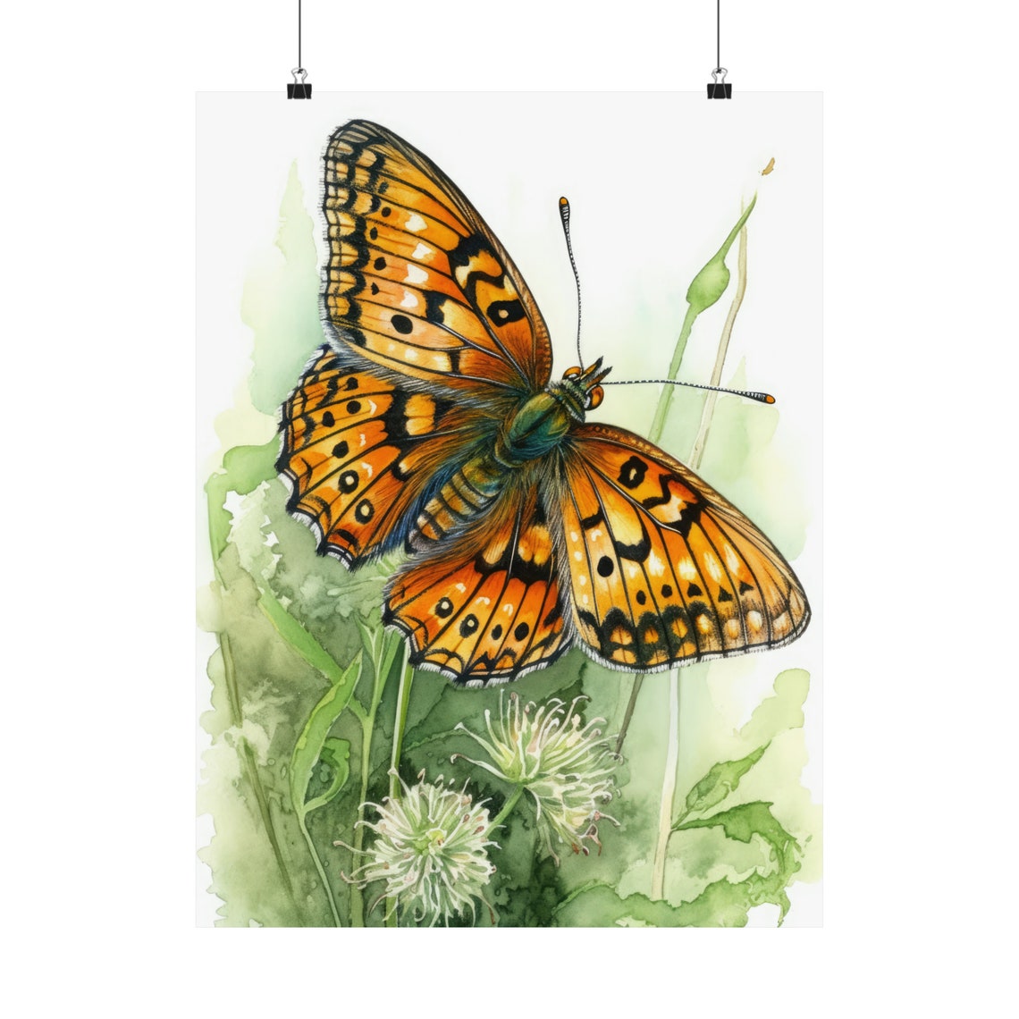 Fritillary Butterfly Art Print Butterfly Home Dcor Watercolor Butterfly Painting Insect Wall Art Nature Lover Butterflies Artwork - Image 5