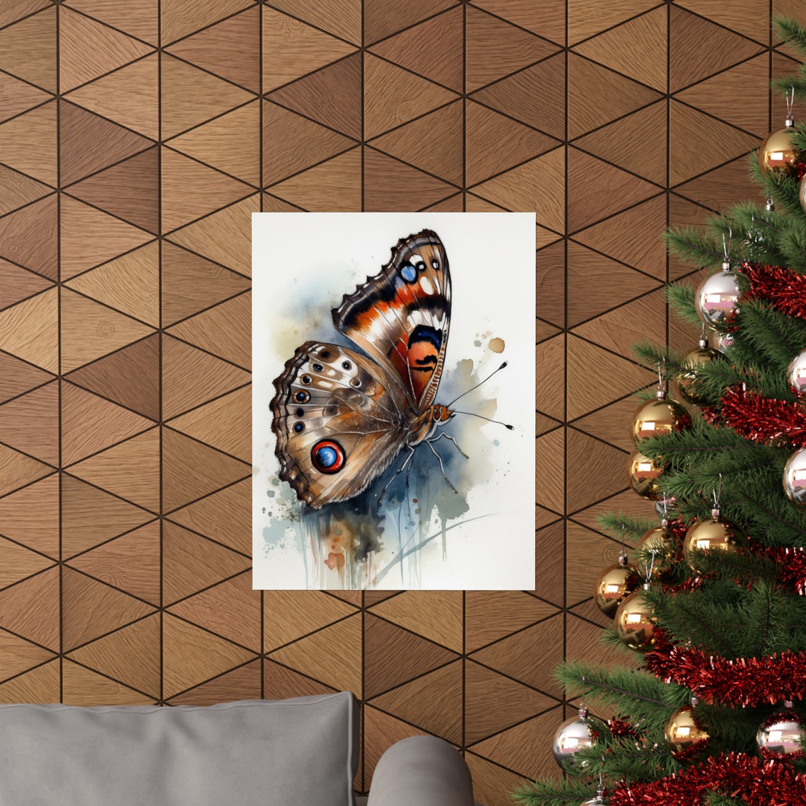 Common Buckeye Butterfly Bold Eyespots Wings Watercolor Insect Poster - Image 3