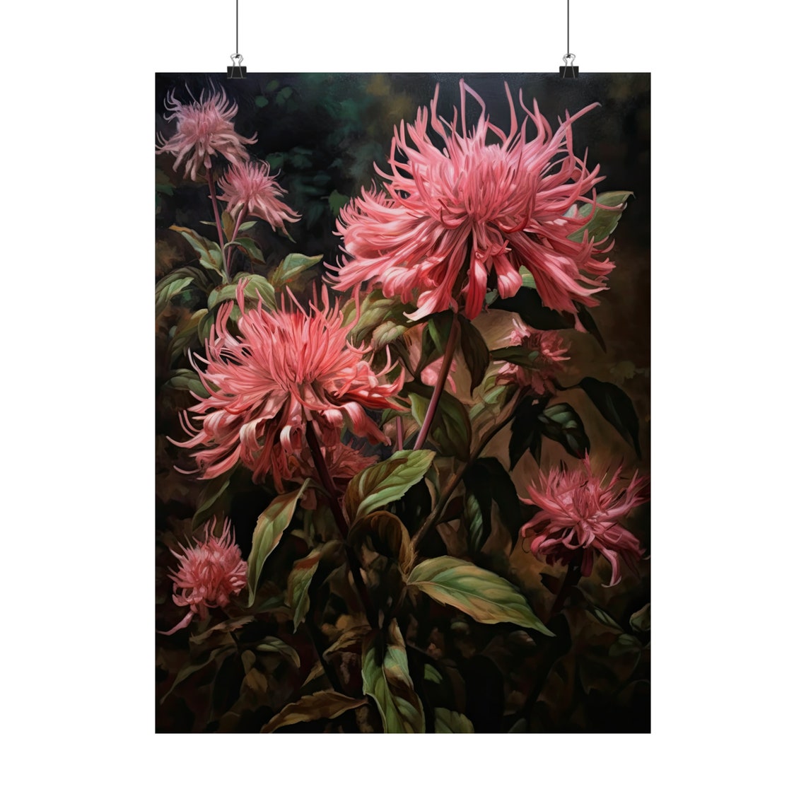 Pink Bee Balm Flower Art Print Flower Painting Flower Dcor Floral Art Print Floral Wall Art Painting Floral Artwork Botanical Print - Image 5