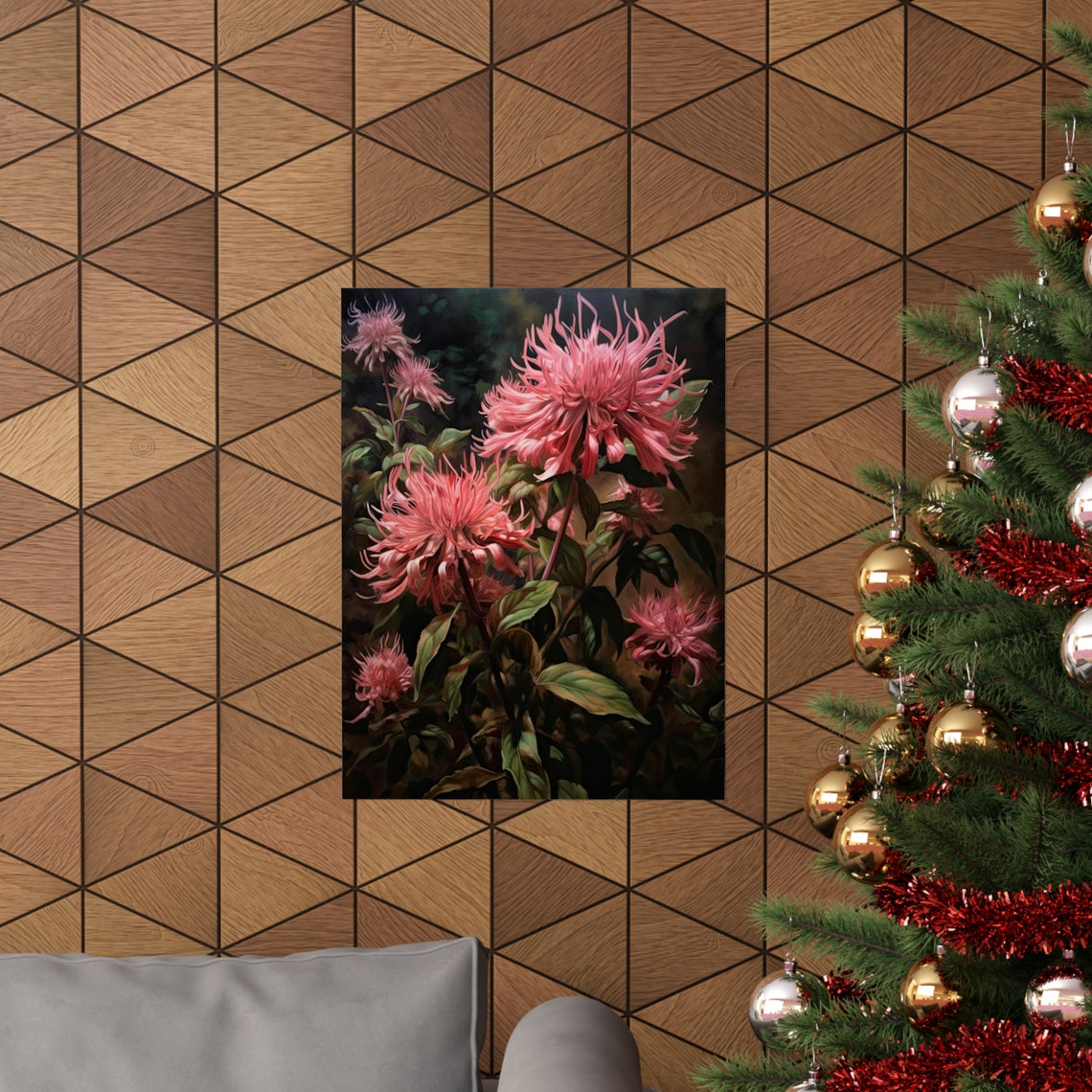 Pink Bee Balm Flower Art Print Flower Painting Flower Dcor Floral Art Print Floral Wall Art Painting Floral Artwork Botanical Print - Image 3