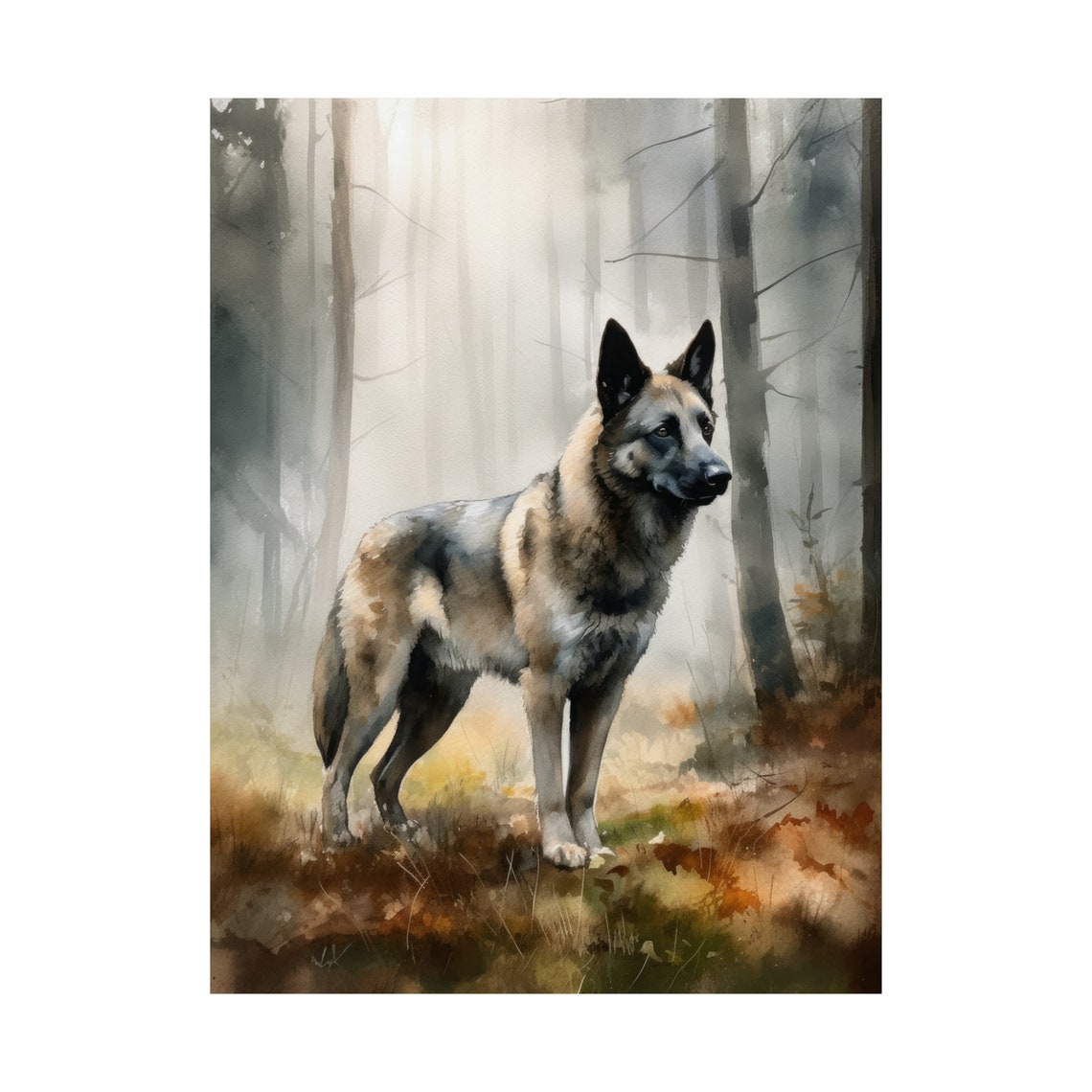 Norwegian Elkhound Dog Art Print Dog Wall Art Animal Art Print Animal Art Poster Dog Lover Gift Colorful Animal Wall Art Cool Dog Art - Image 4
