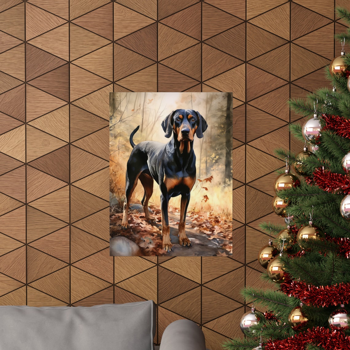 Black And Tan Coonhound Dog Art Print Dog Wall Art Animal Art Print Animal Art Poster Dog Lover Gift Colorful Animal Wall Art Cool Dog - Image 3