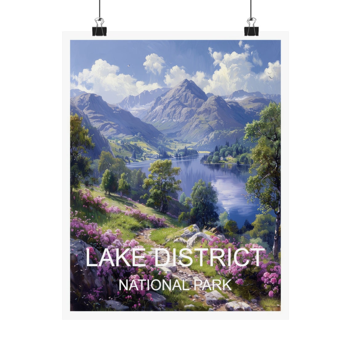 Lake District National Park Lake Fells Wildflowers Travel Poster - Image 4