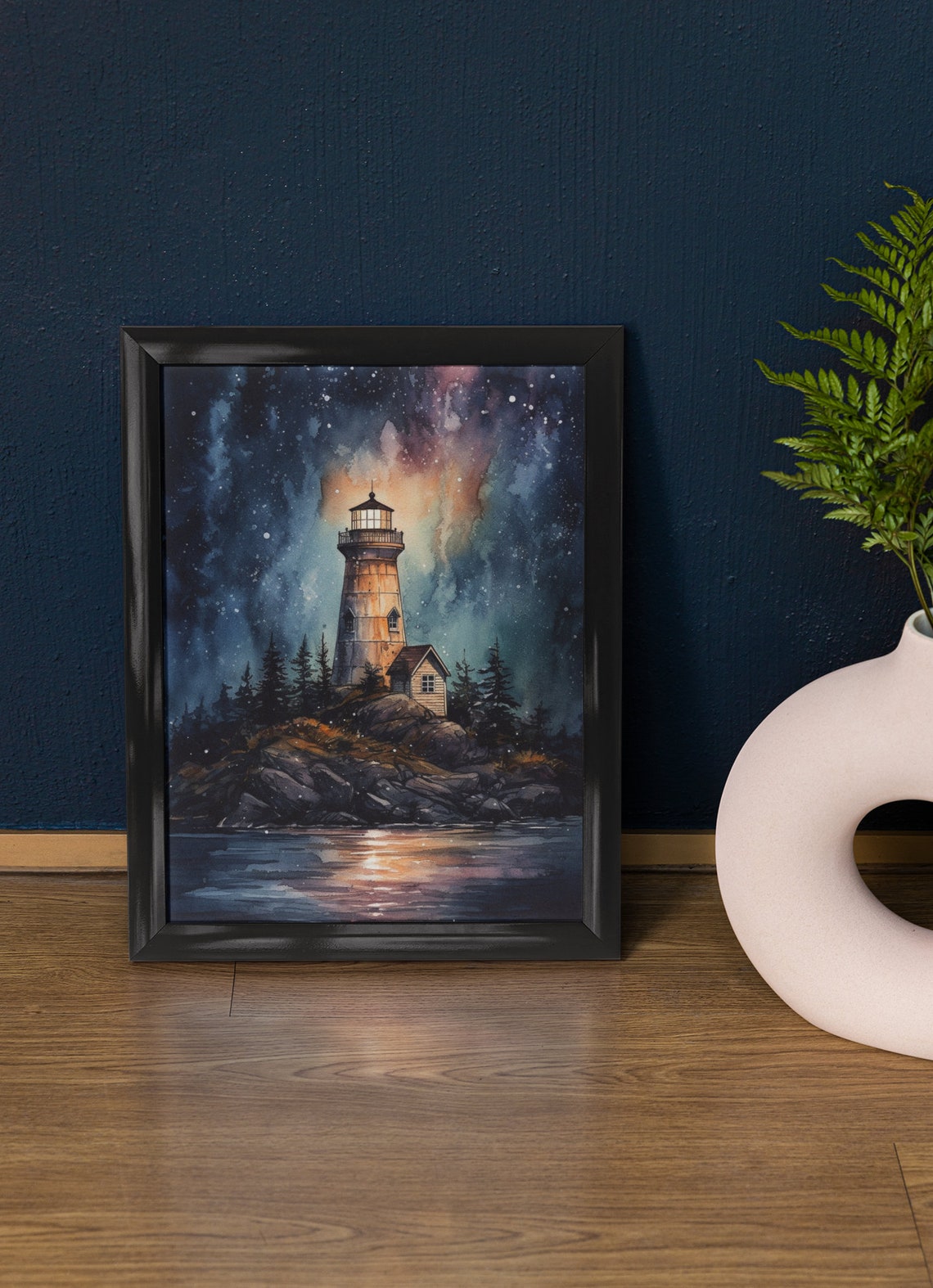 Lighthouse Art Print Lighthouse Painting Lighthouse Wall Art Beach Art Print Beach Wall Art Ocean Dcor Ocean Painting Ocean Theme