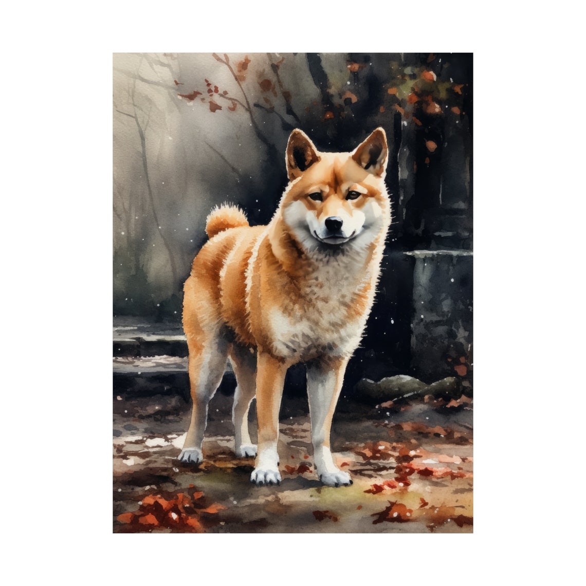 Shiba Inu Dog Art Print Dog Wall Art Animal Art Print Animal Art Poster Dog Lover Gift Colorful Animal Wall Art Cool Dog Art - Image 4