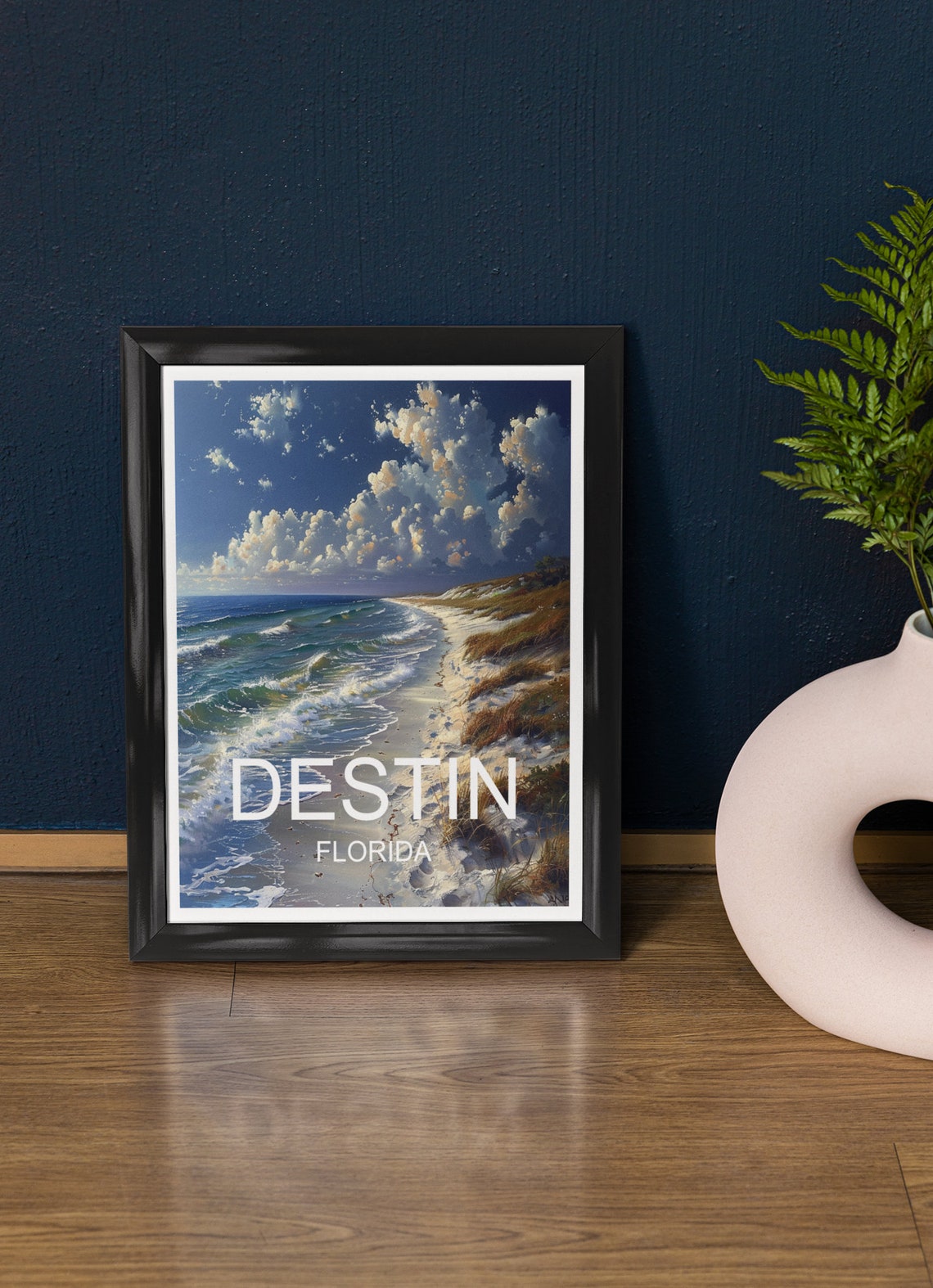 Destin Florida White Sand Beach Emerald Waves Gulf Travel Poster