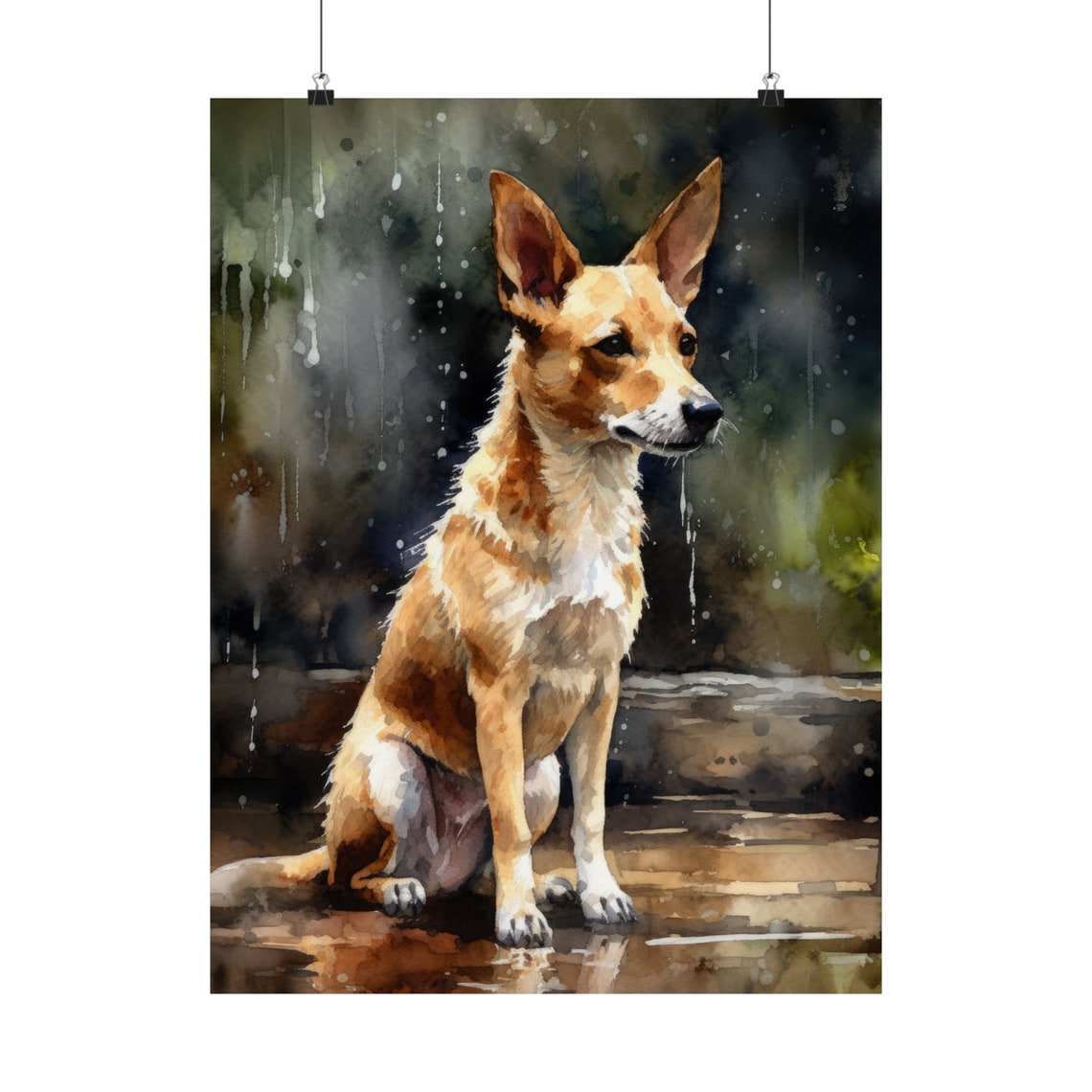 Portuguese Podengo Dog Art Print Dog Wall Art Animal Art Print Animal Art Poster Dog Lover Gift Colorful Animal Wall Art Cool Dog Art - Image 5