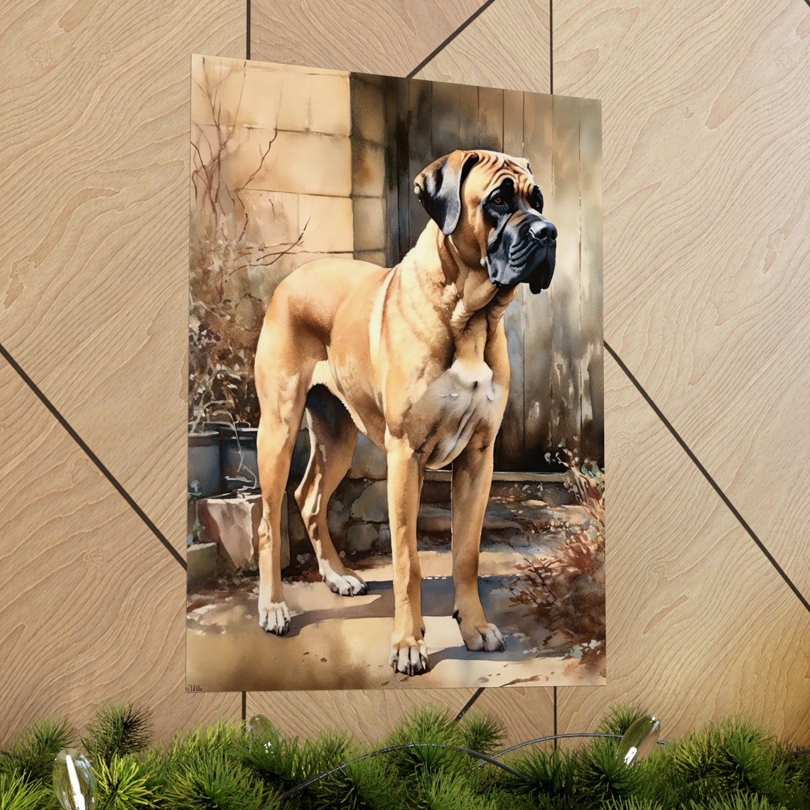 Mastiff Dog Art Print Dog Wall Art Animal Art Print Animal Art Poster Dog Lover Gift Colorful Animal Wall Art Cool Dog Art - Image 2