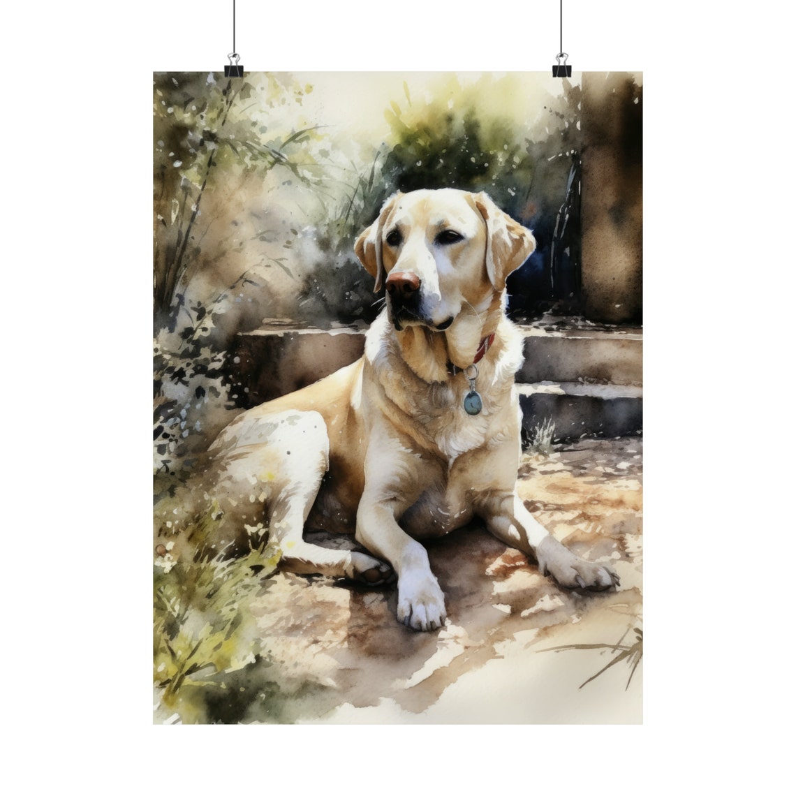 Yellow Labrador Retriever Dog Art Print Dog Wall Art Animal Art Print Animal Art Poster Dog Lover Gift Colorful Animal Wall Art - Image 5