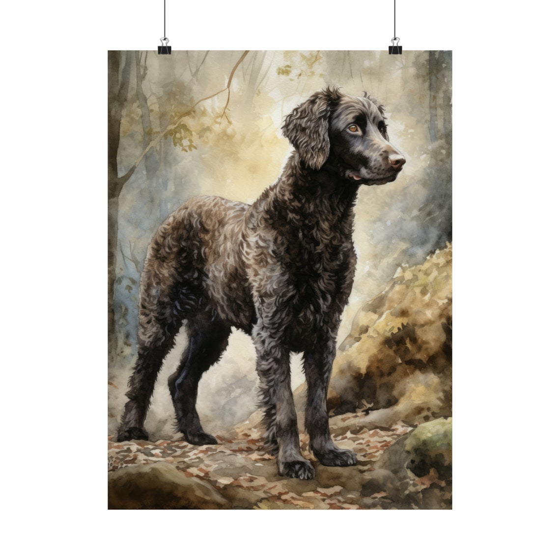 Curly Coated Retriever Dog Art Print Dog Wall Art Animal Art Print Animal Art Poster Dog Lover Gift Colorful Animal Wall Art Cool Dog - Image 5