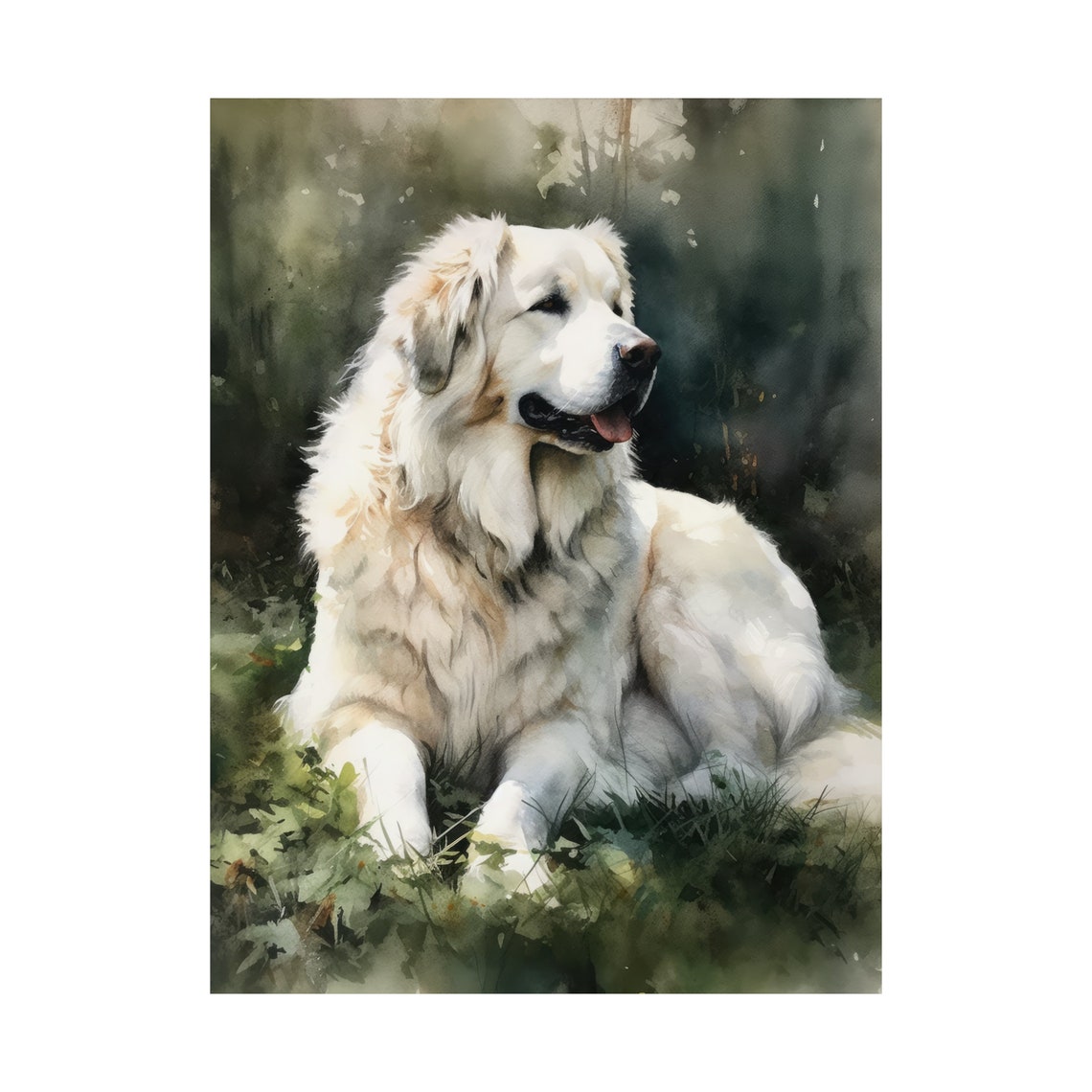 Great Pyrenees Dog Art Print Dog Wall Art Animal Art Print Animal Art Poster Dog Lover Gift Colorful Animal Wall Art Cool Dog Art - Image 4
