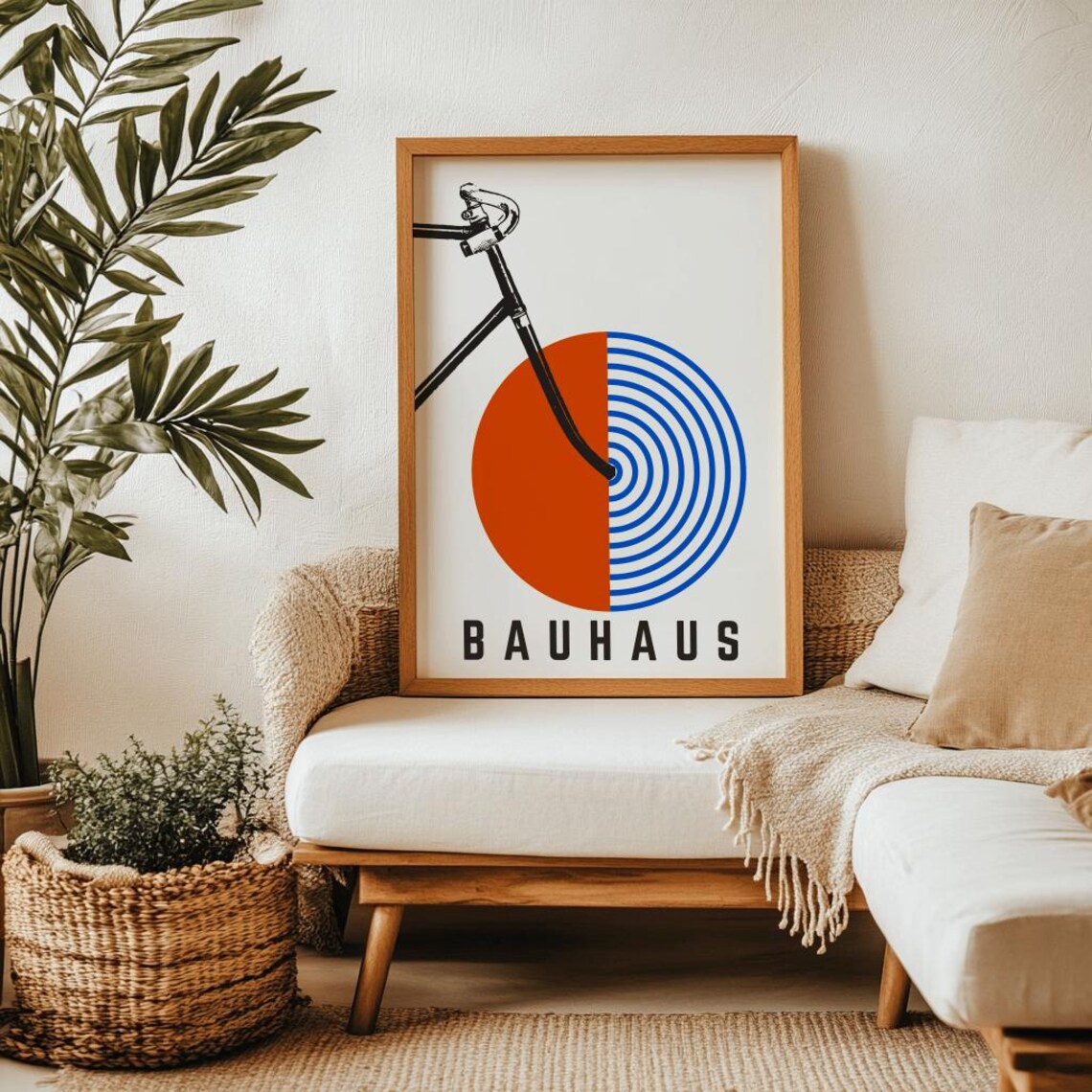 Bicycle Bauhaus Poster, Vintage Mid-Century Modern Art Print - Image 2