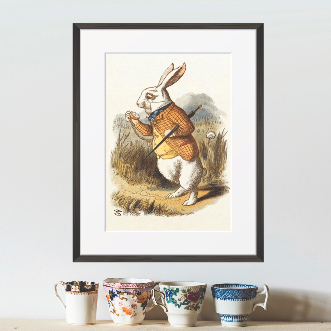 Alice In Wonderland White Rabbit Pocket Watch Tenniel Art Poster - Image 3