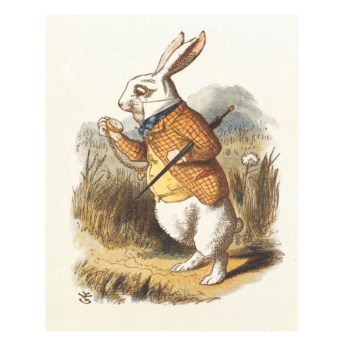 Alice In Wonderland White Rabbit Pocket Watch Tenniel Art Poster - Image 4