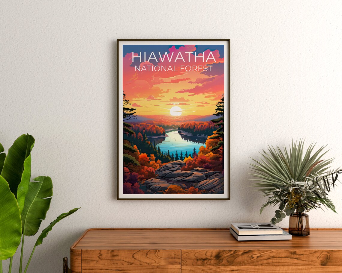 Hiawatha National Forest Travel Poster, Michigan Art Print - Image 3
