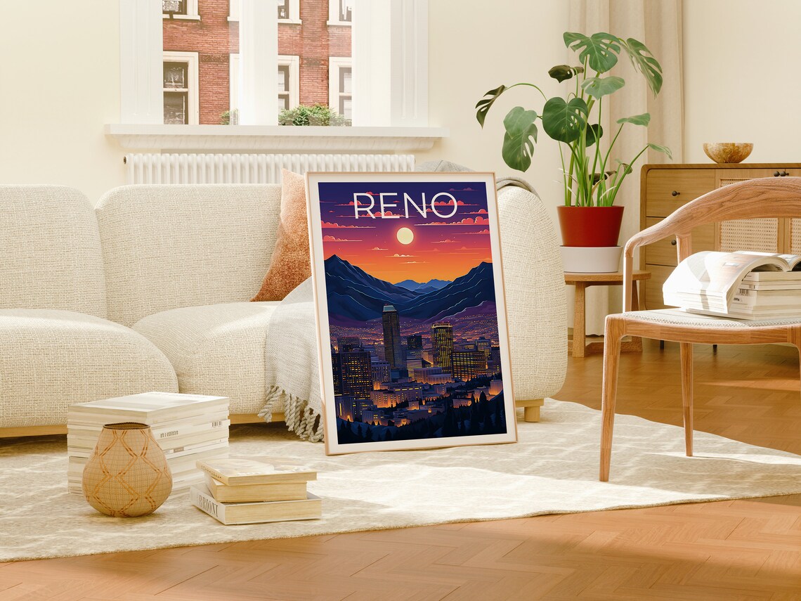 Reno Nevada Travel Poster, Nevada Wall Art Print - Image 4