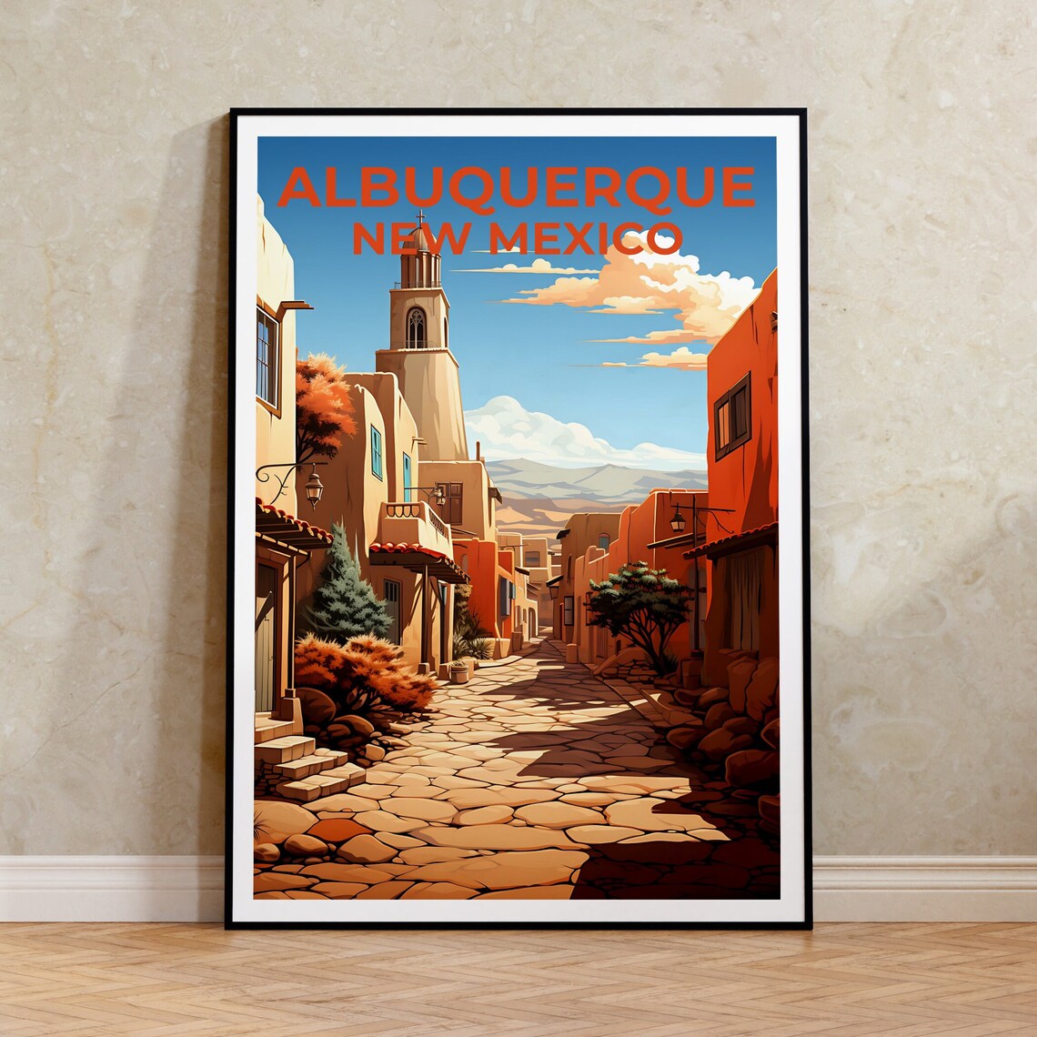 Albuquerque Travel Poster, New Mexico City View