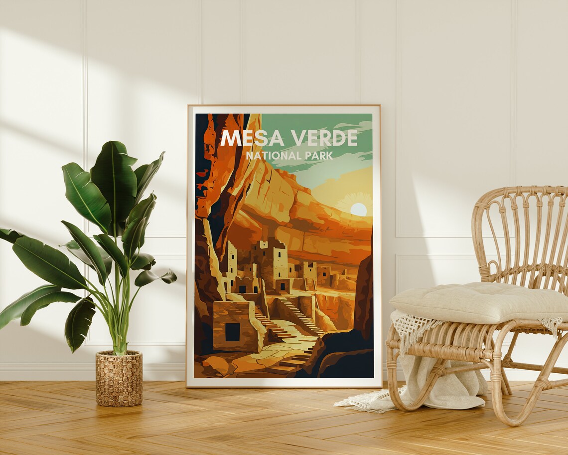 Mesa Verde Travel Poster, Colorado Landscape Print - Image 2