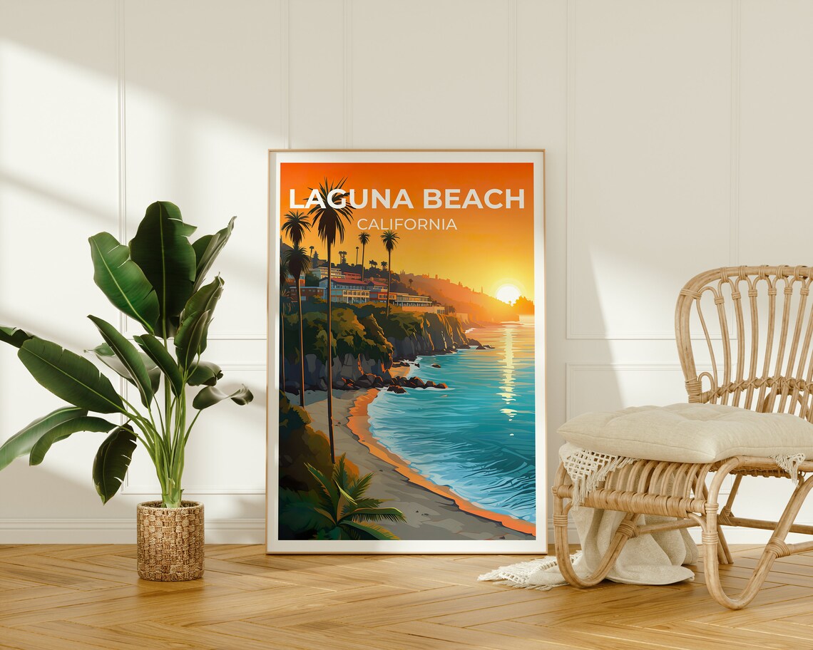 Laguna Beach, California Travel Poster Art Print - Image 2