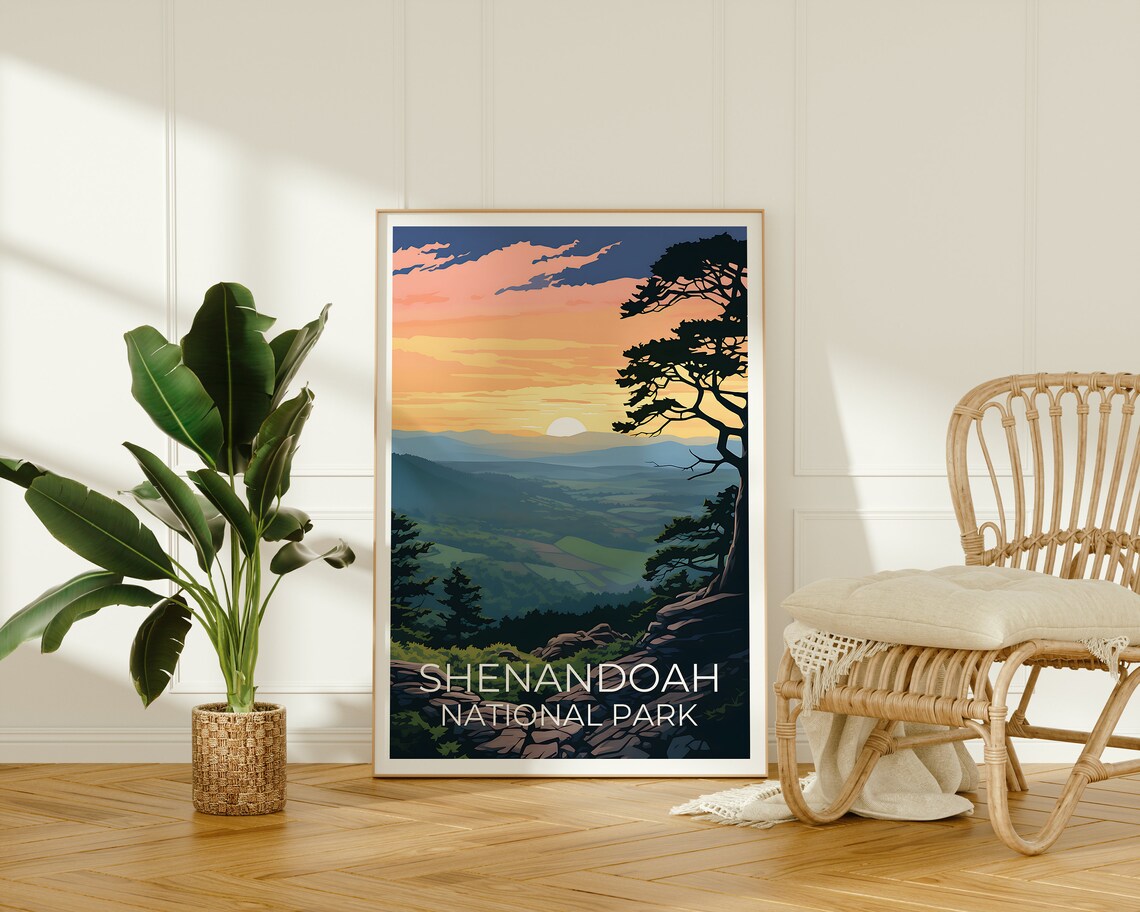 Shenandoah Travel Poster, Virginia Nature Landscape - Image 2