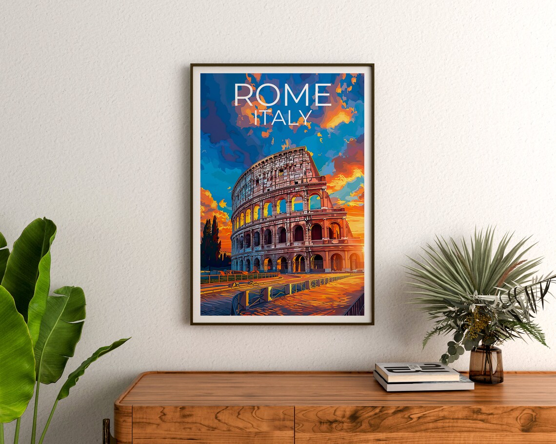 Colosseum Travel Poster, Rome Landmark Wall Art Print - Image 3