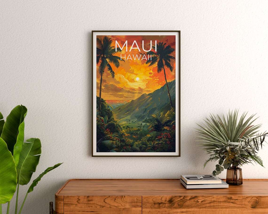 Maui Vintage Travel Poster, Hawaii Poster Print - Image 3
