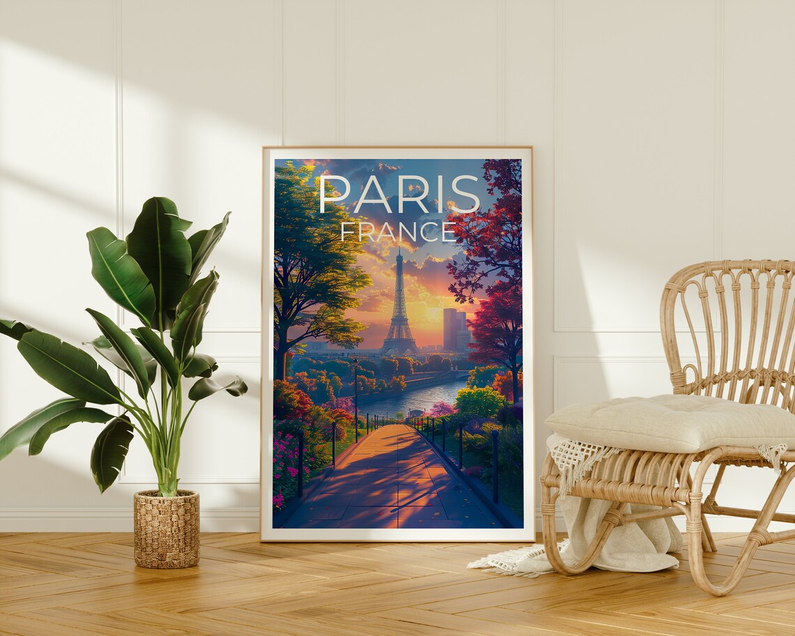 Paris France Jardin du Luxembourg Palace Flower Garden Travel Poster - Image 2