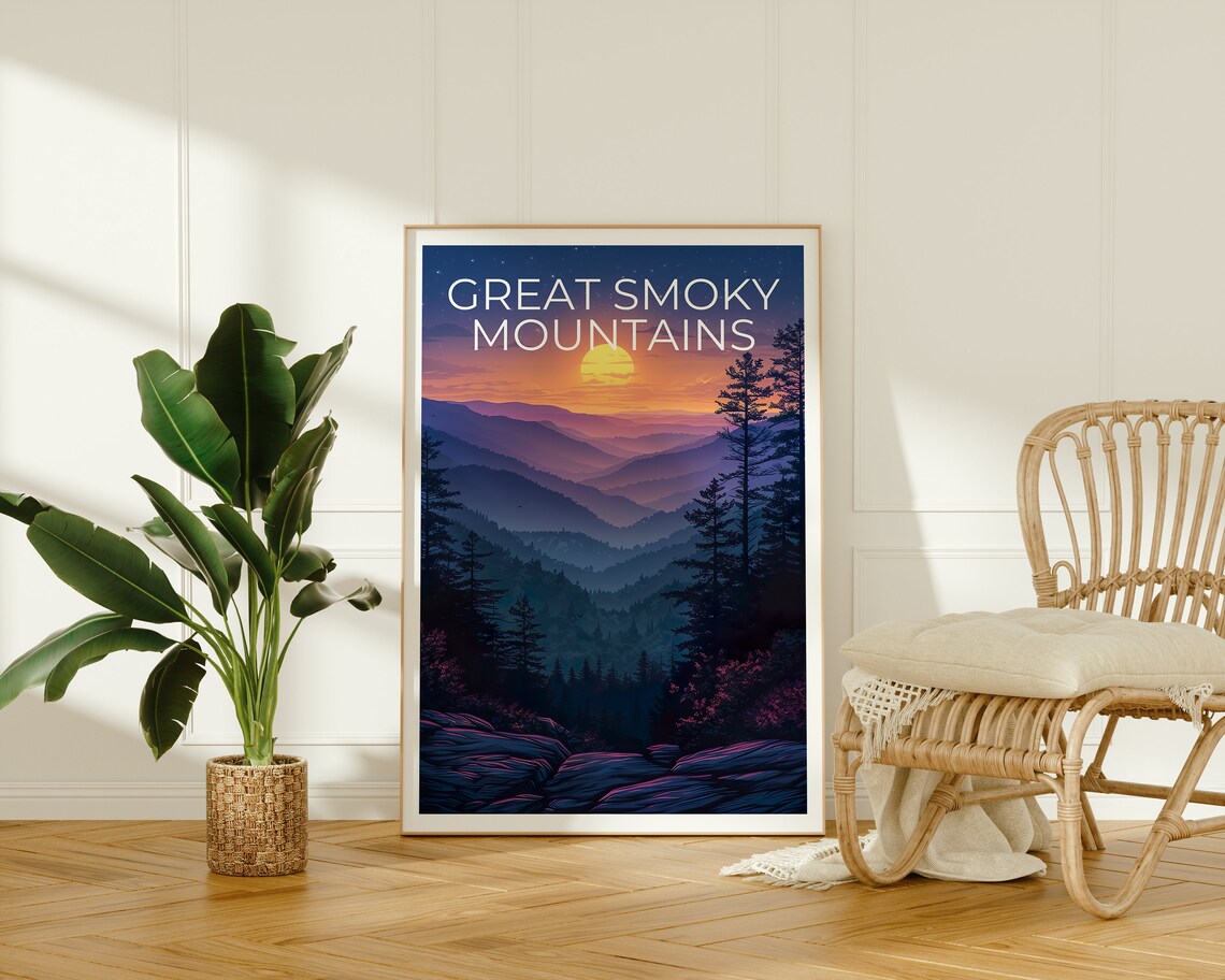 Great Smoky Mountains Travel Poster, North Carolina - Image 2