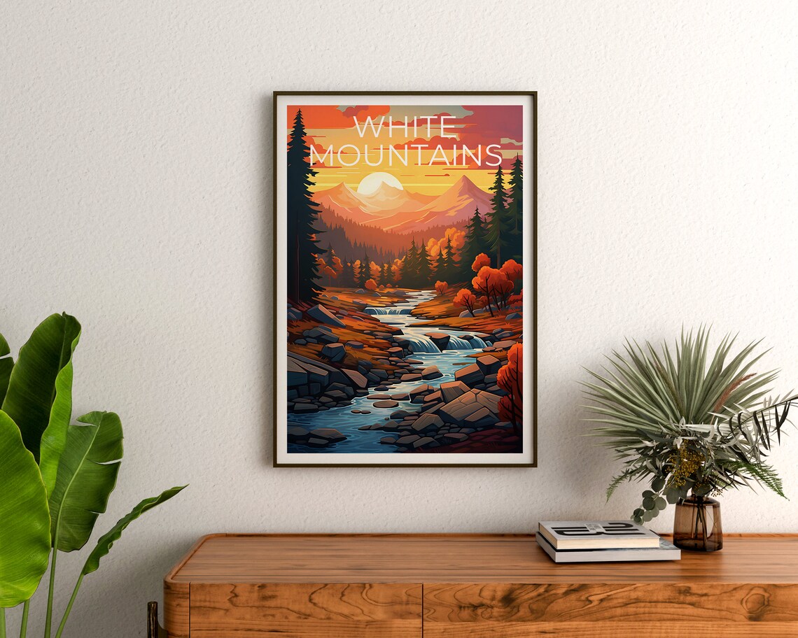 White Mountains, New Hampshire Mountain Travel Poster - Image 3