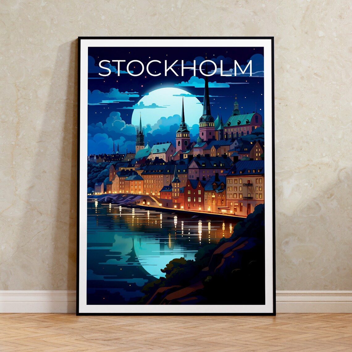 Stockholm Travel Poster, Sweden City Art Print