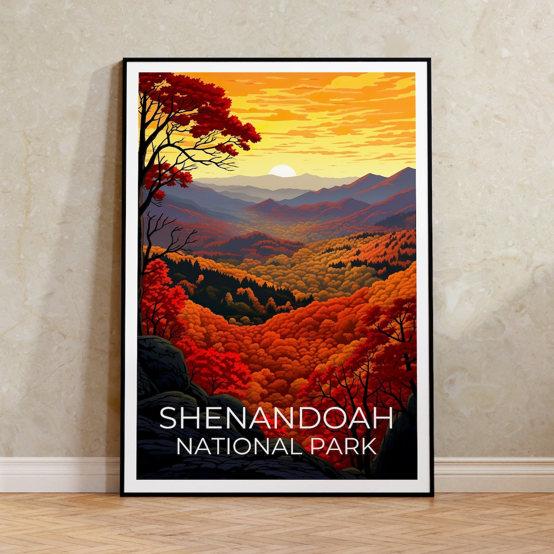 Shenandoah National Park Autumn Sunset Blue Ridge Overlook Poster