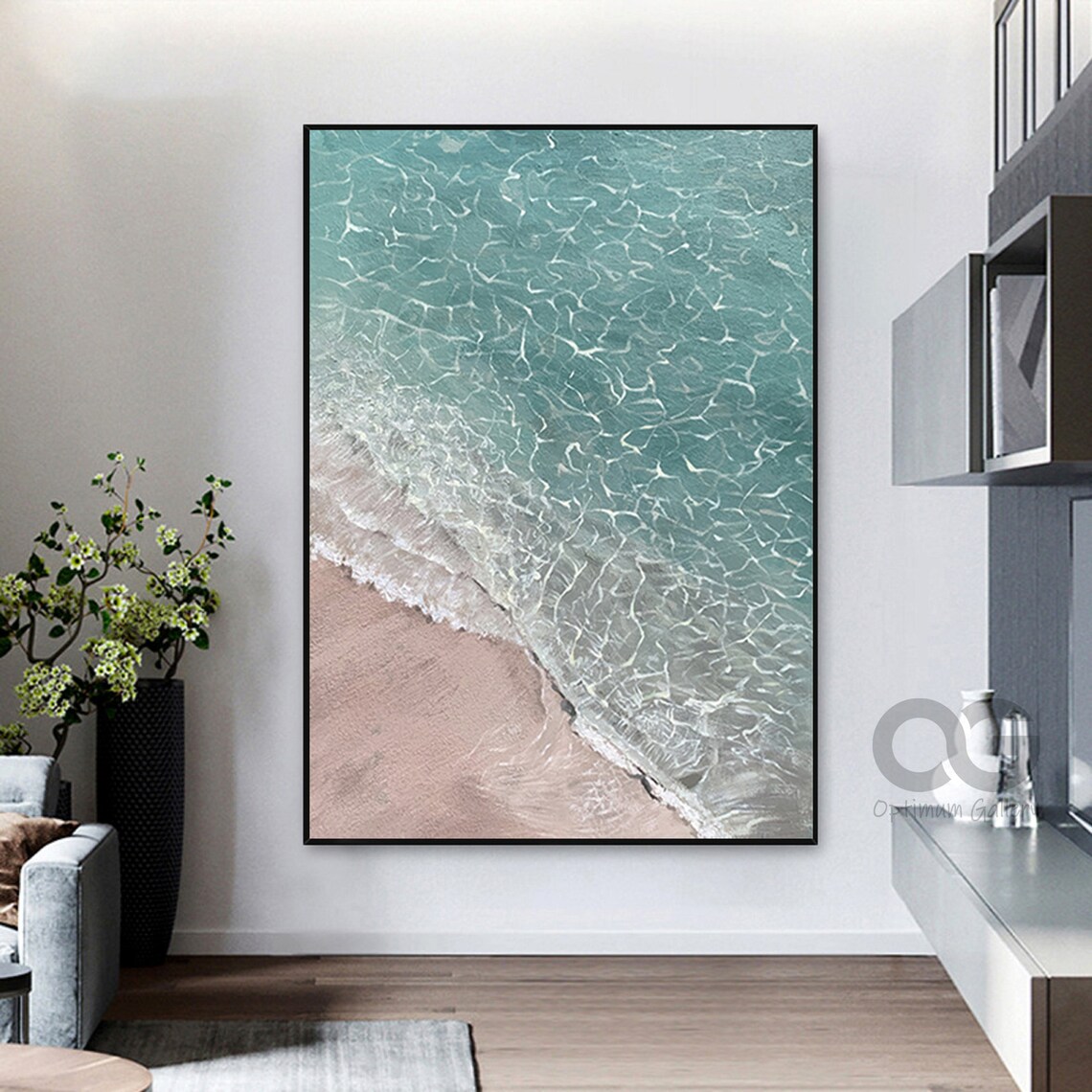 Ocean Abstract Acrylic Painting, Coastal Wall Print - Image 5