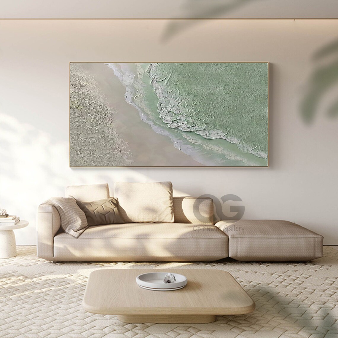 Green Coastal Wave Abstract Beach Landscape Art Print - Image 3