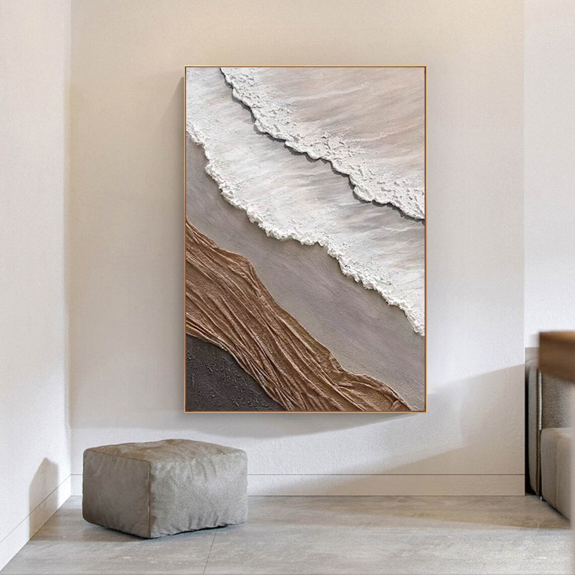 3D Minimalist Ocean Wave, Wabi Sabi Wall Art Print - Image 4