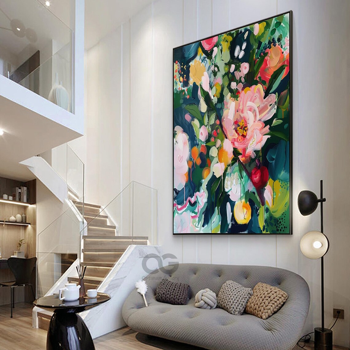 Abstract Garden Flower Art Print, Spring Living Room Decor - Image 2