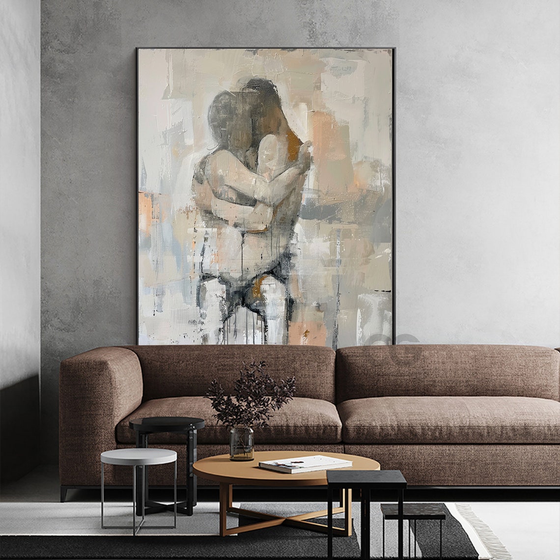 Woman Painting Abstract Portrait Painting Lovers Art Abstract Lady Framed Original Wall Art Woman Face Art Abstract Woman Art Decor - Image 5