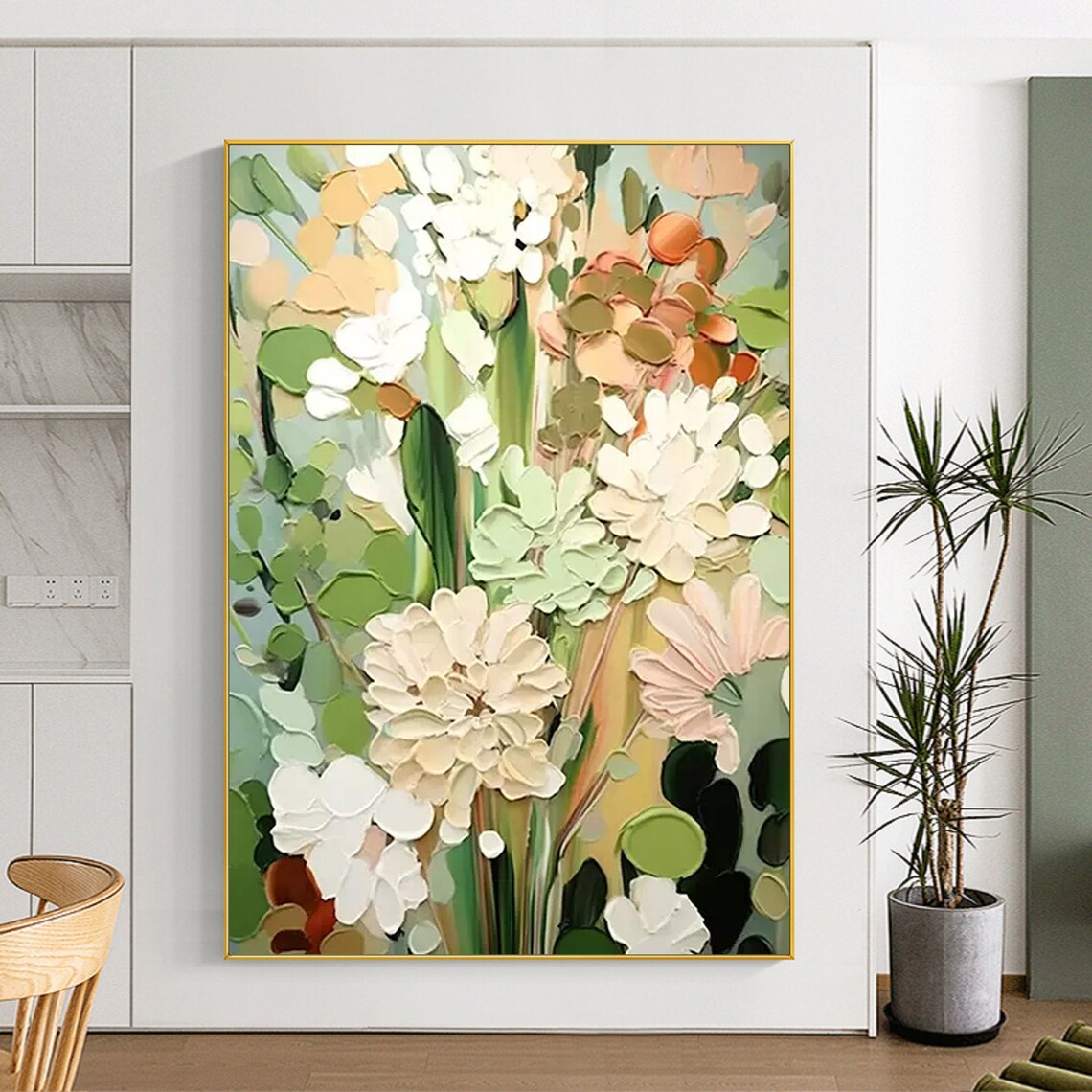 Custom Floral Painting, Neutral Tone Wall Art Print