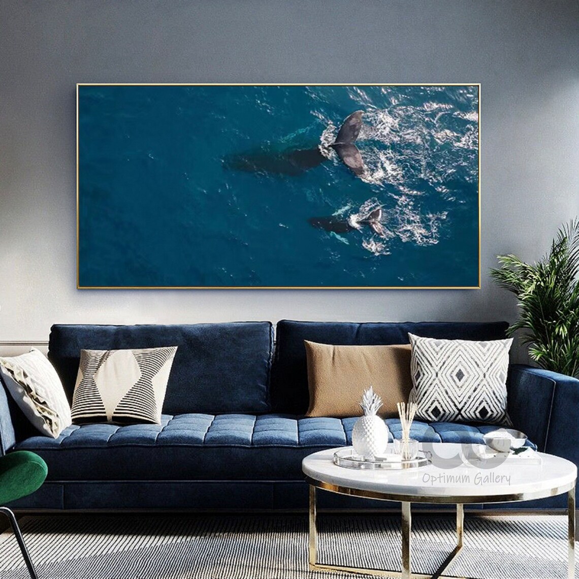 Whale Oil-Painting-Style Art Print, Abstract Ocean Wall - Image 4