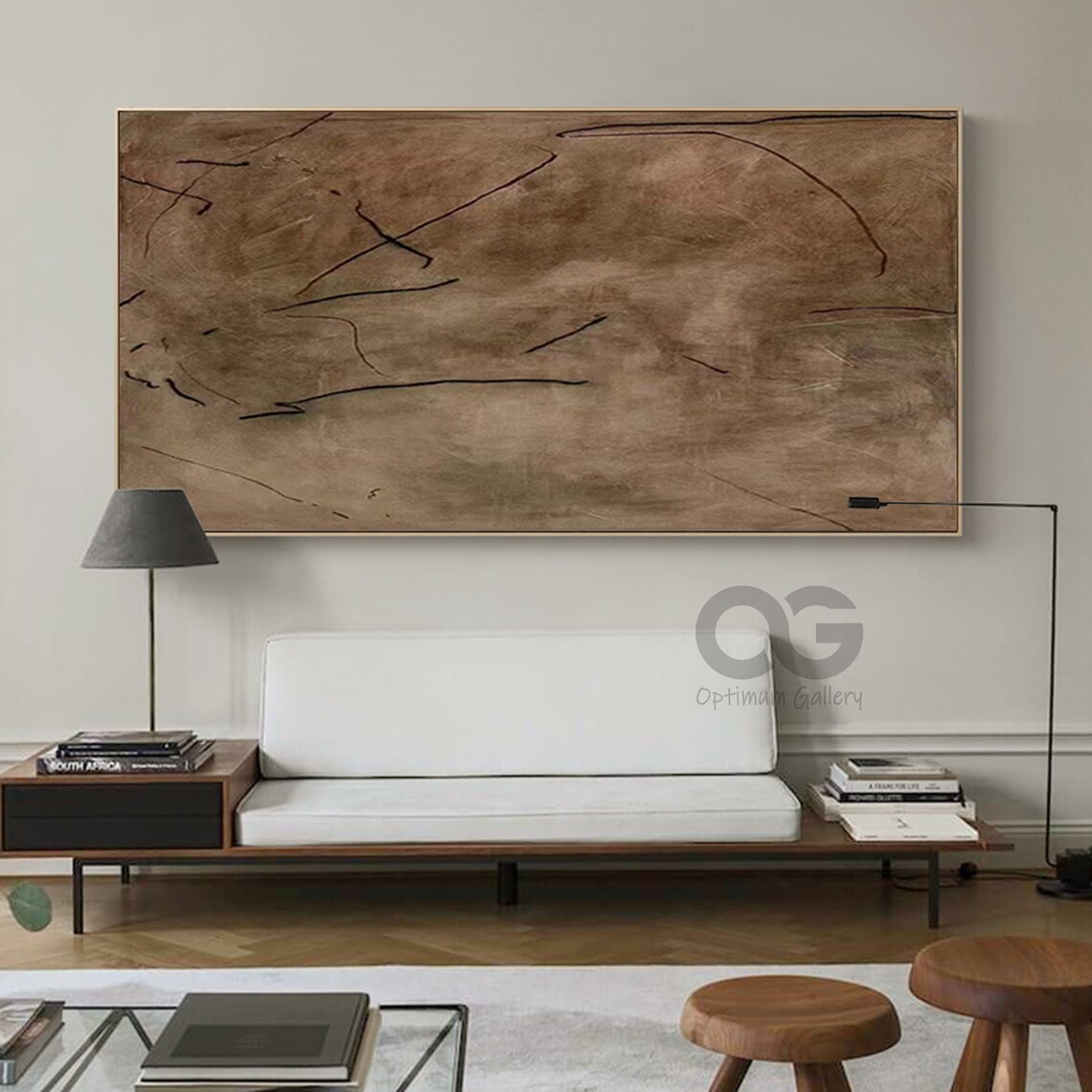 Minimalist Brown Abstract Wall Art Print, Textured - Image 3