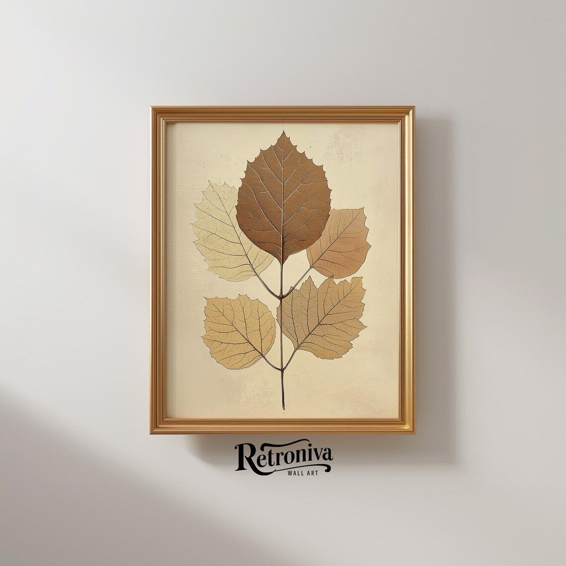 Dried Autumn Leaves Botanical Illustration Antique Foliage Poster - Image 2