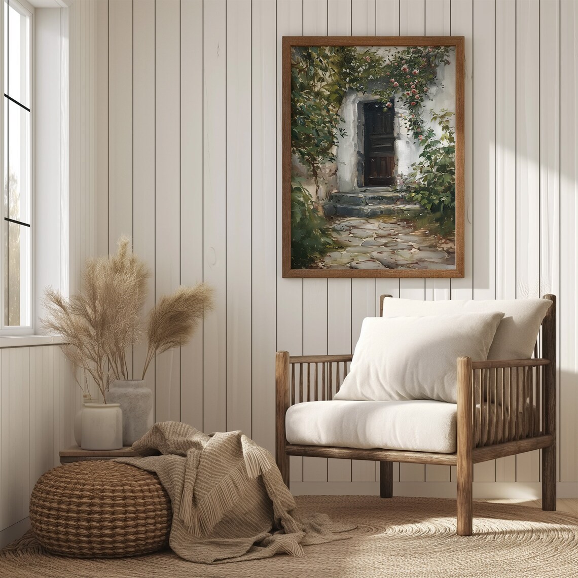 Farmhouse Doorstep Vintage Cottage Painting, Art Print - Image 3