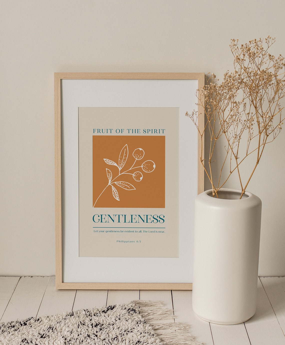 Fruit of the Spirit Gentleness Philippians 4:5 Botanical Art Print - Image 2