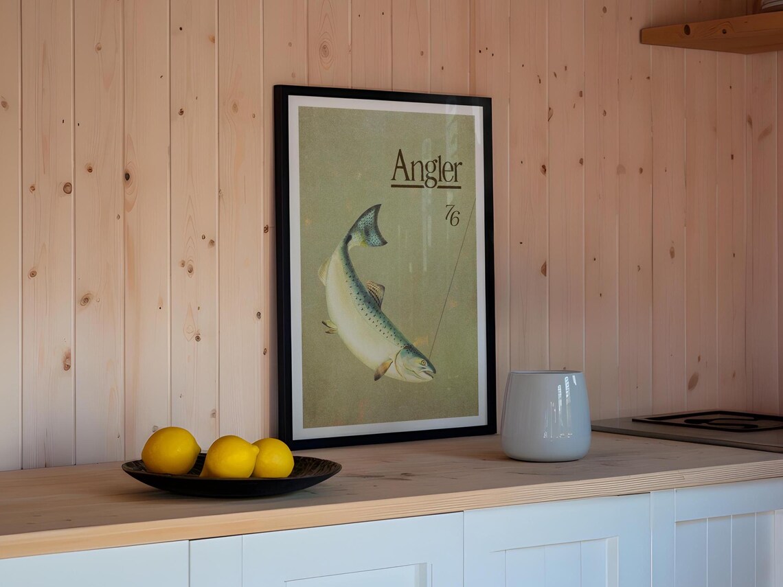 Salmon Fly Fishing Vintage Style Travel Poster - Image 2