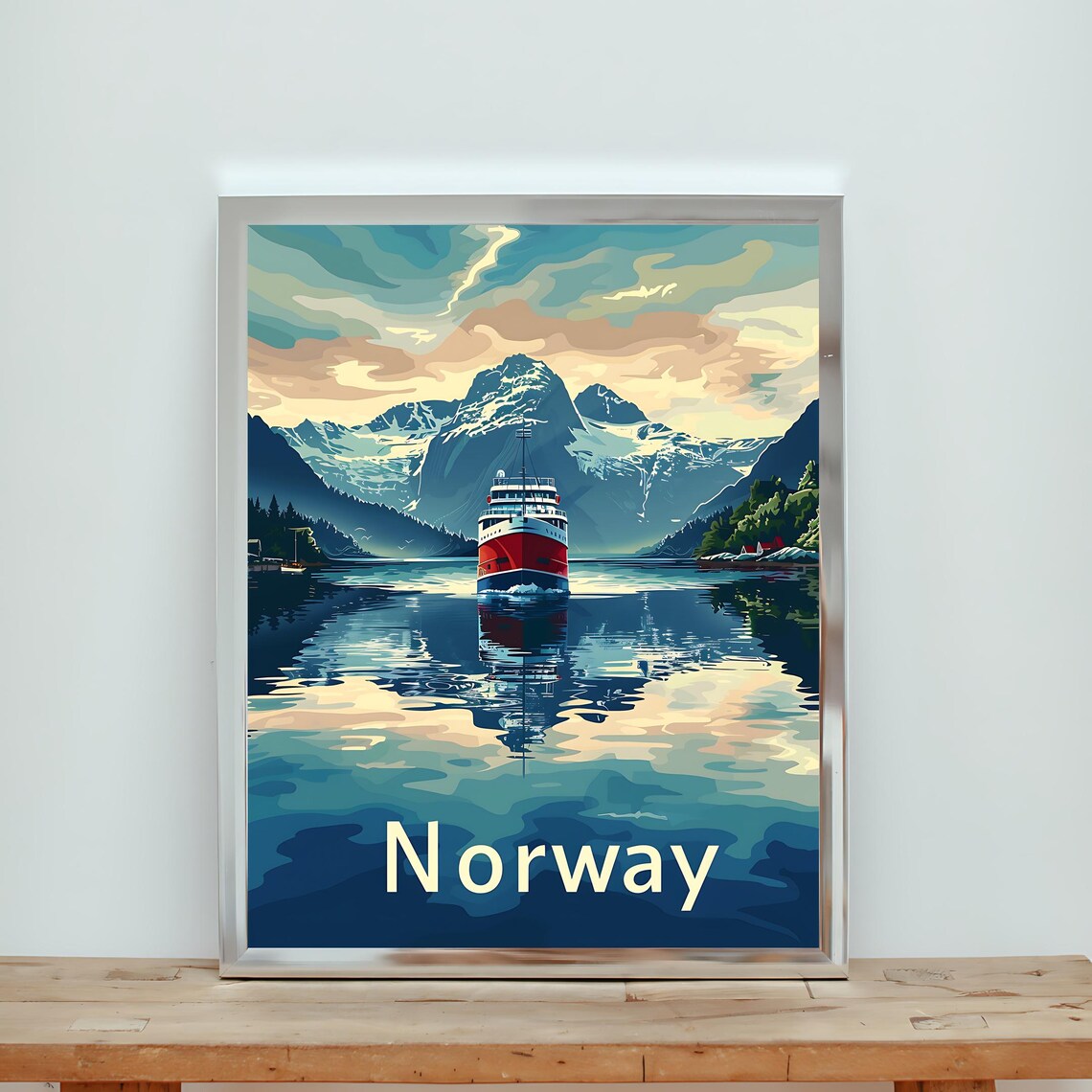 Norway Vintage Travel Poster, Retro Travel Poster