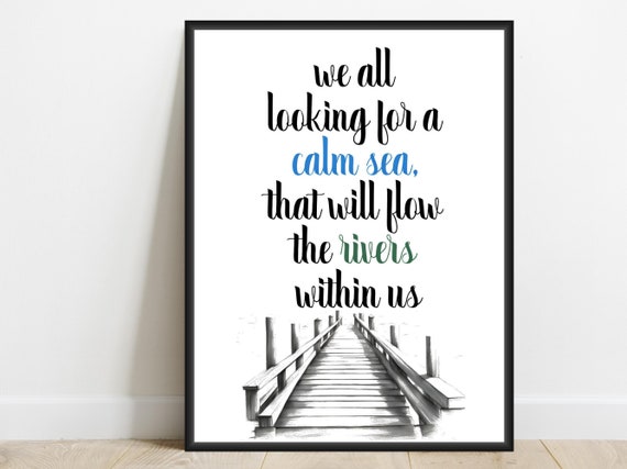 Peace And Tranquility Inspirational Quote Art Print Soulful Saying Office Home Wall Decor