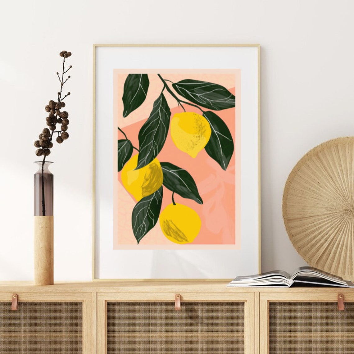 Minimalist Lemon Branch Citrus Fruit Modern Botanical Kitchen Poster - Image 4
