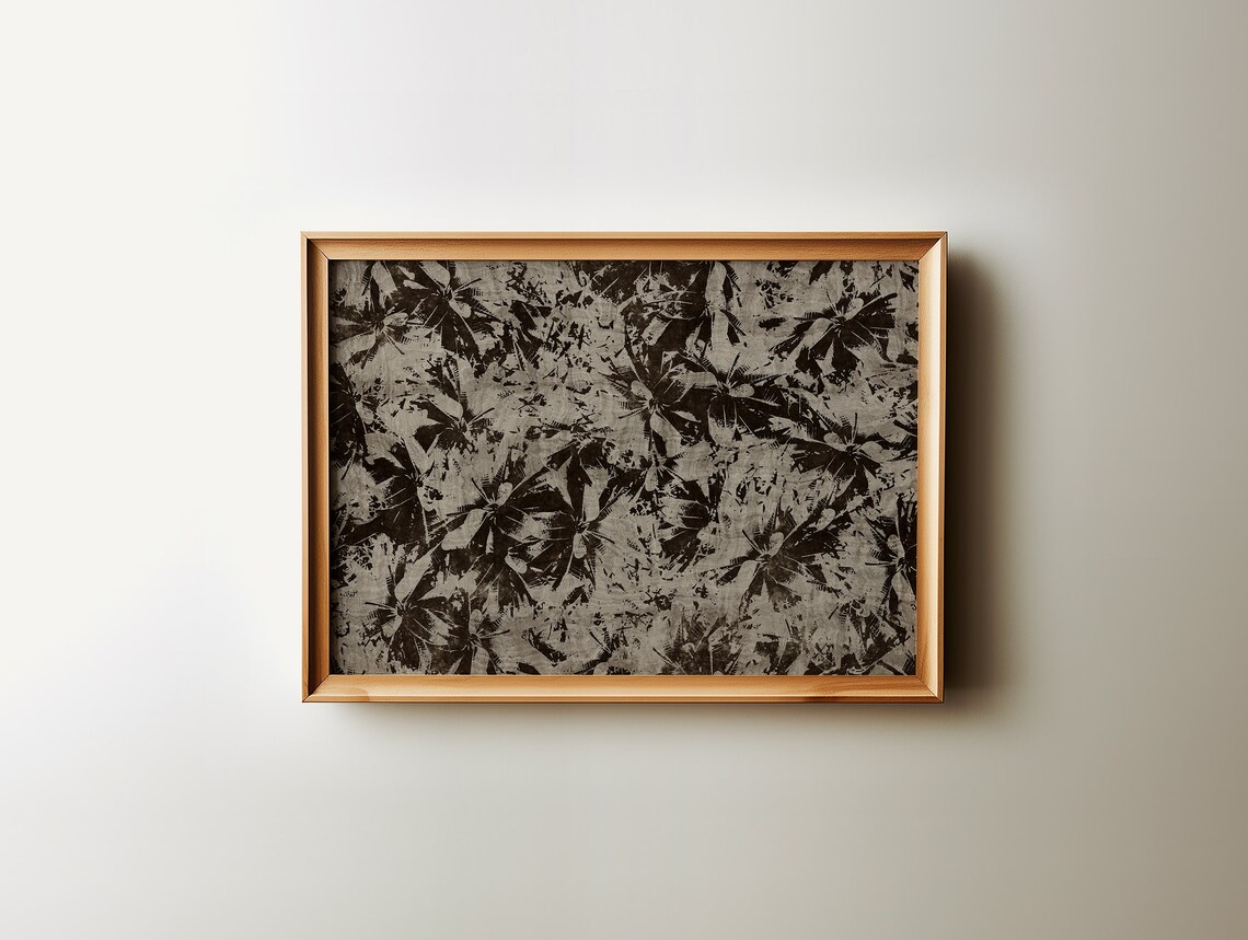 Neutral Botanical Floral Textile Art Print, Cottage Core