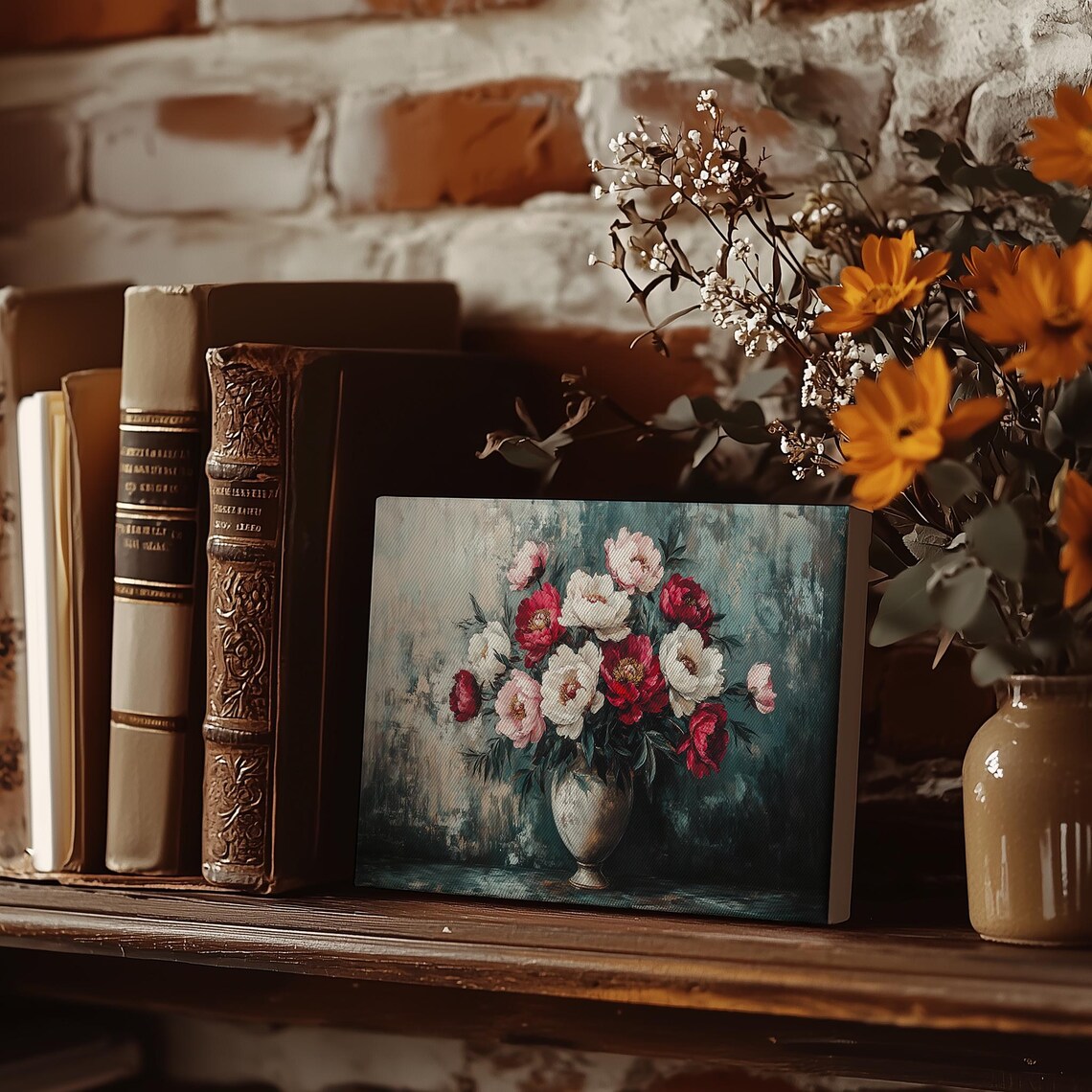 Flower Bouquet Painting Moody Vintage Flower Wall Print Flower Print Wall Decor Floral Wall Art Flower Painting Art - Image 4