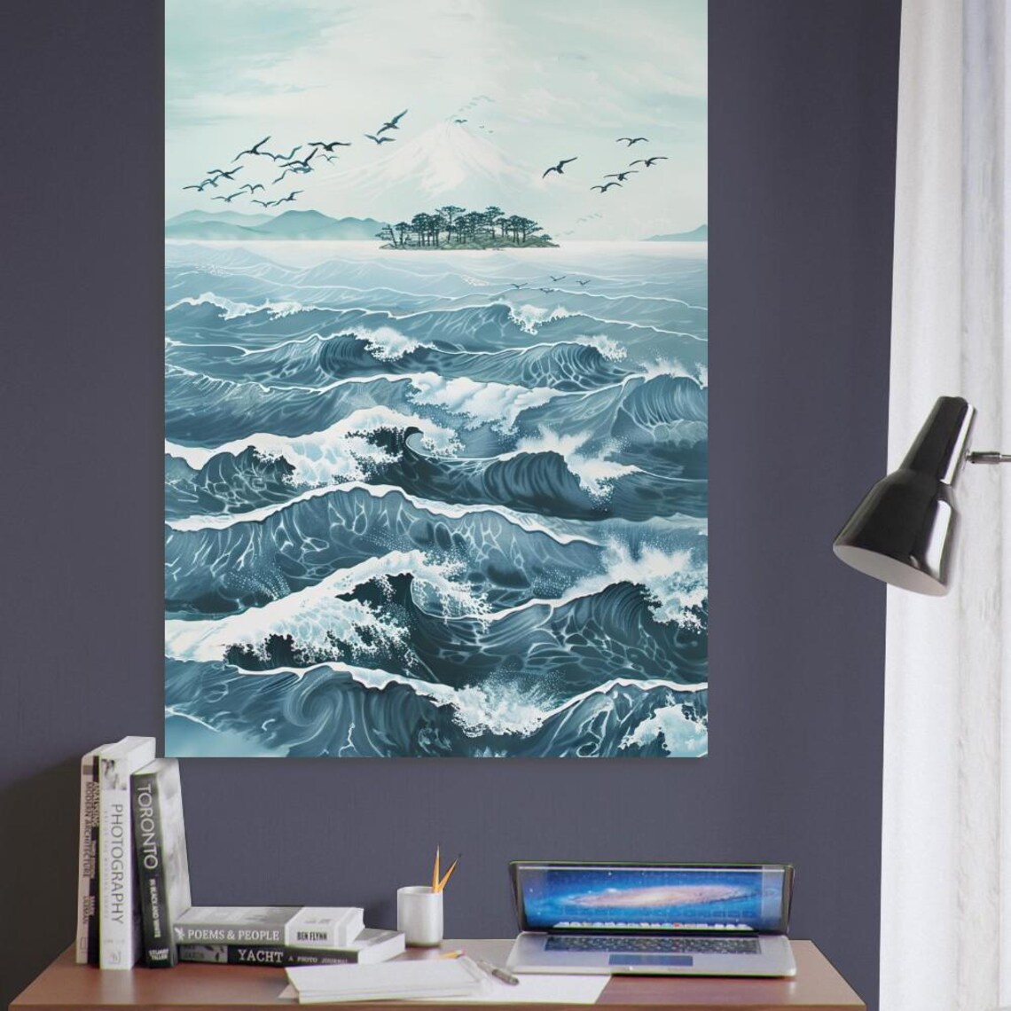 Hokusai Ukiyo-E Great Waves, Japanese Landscape - Image 2